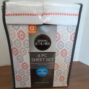 NWOT Living Color Sheet Set Queen